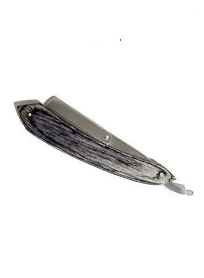 Stylazo (MADE IN DUBAI) American Grey Wood Straight Edge Barber Folding Wooden Shaving Razor Folding Straight Razor - Image 1